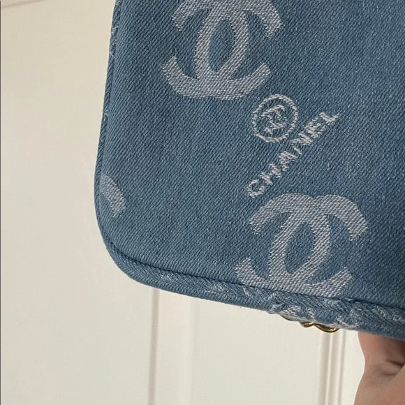 Chanel Beaute Makeup Denim Blue Crossbody Pouch Bag - Picture 7 of 16
